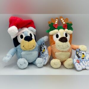 Christmas Bluey and Bingo Backpack Clip 7” Plush